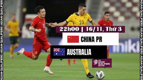 Trực tiếp Trung Quốc China vs Australia 22h00 ngày 16/11. World Cup 2022