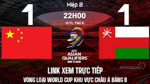 Trực tiếp bóng đá Trung Quốc vs Oman, Vòng loại World Cup 2022 (22h00, 11/11)