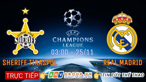Link Trực tiếp Cúp C1 Châu Âu: Sheriff vs Real Madrid vào 03h00 ngày 25/11/2021 